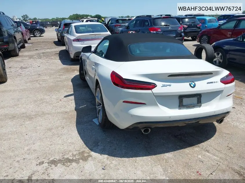 2020 BMW Z4 Sdrive30I VIN: WBAHF3C04LWW76724 Lot: 42480847