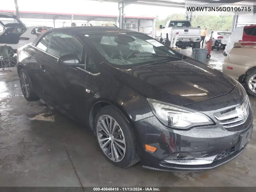 2016 Buick Cascada Premium VIN: W04WT3N56GG106715 Lot: 40848418