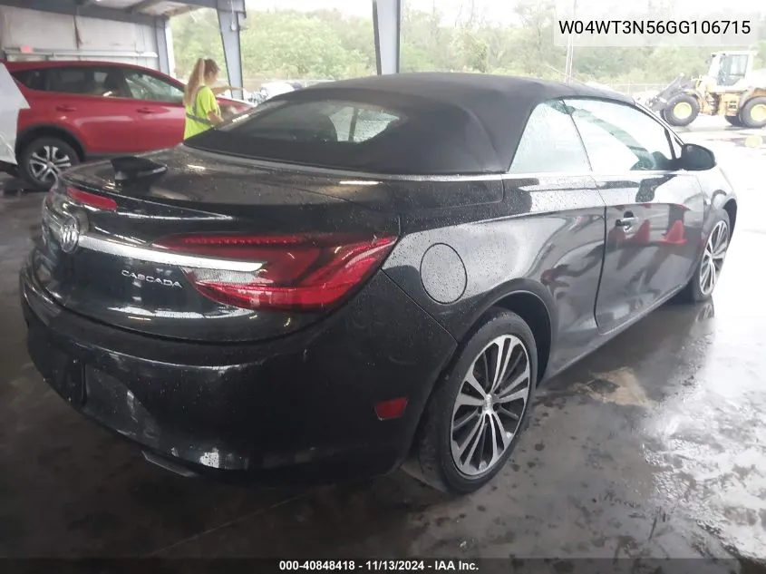 2016 Buick Cascada Premium VIN: W04WT3N56GG106715 Lot: 40848418