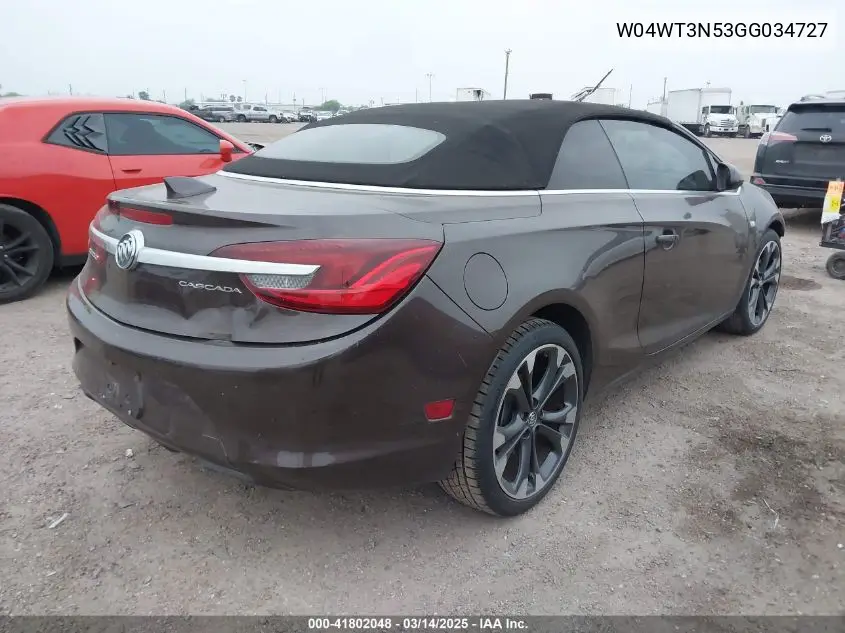 2016 Buick Cascada Premium VIN: W04WT3N53GG034727 Lot: 41802048