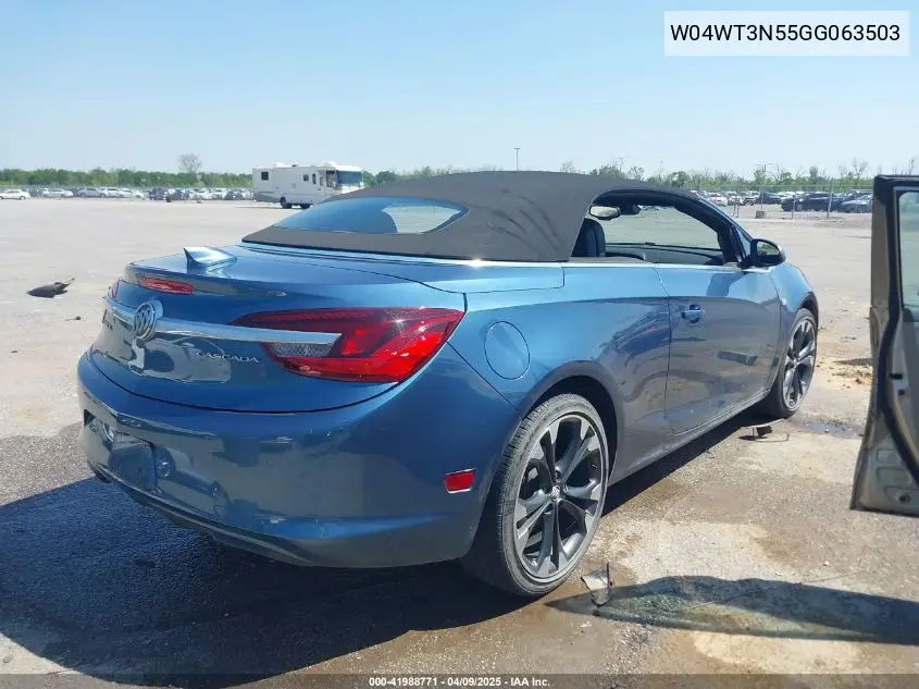 2016 Buick Cascada Premium VIN: W04WT3N55GG063503 Lot: 41988771