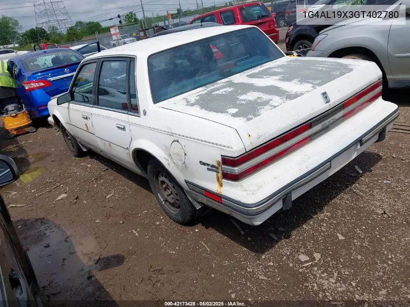 1986 Buick Century Limited VIN: 1G4AL19X3GT402780 Lot: 42173428
