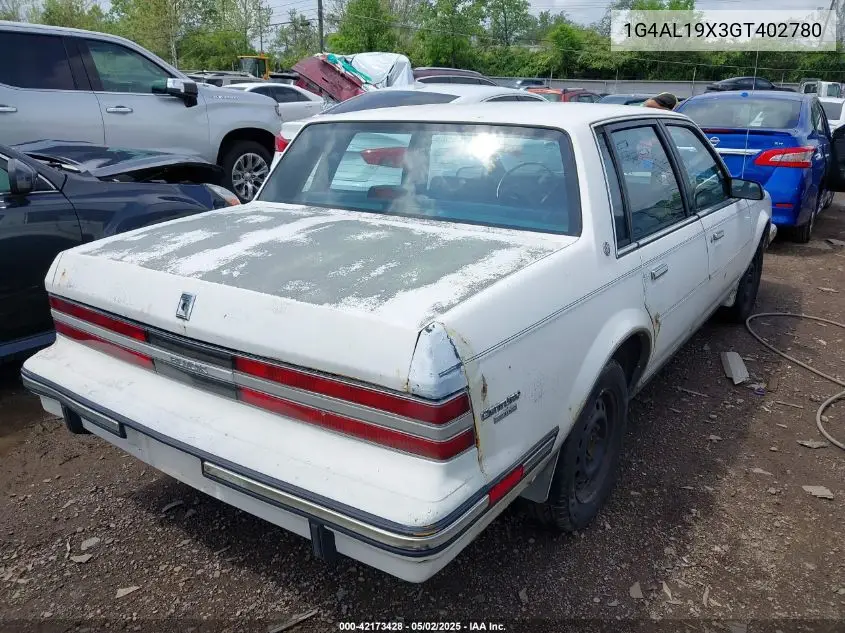 1986 Buick Century Limited VIN: 1G4AL19X3GT402780 Lot: 42173428