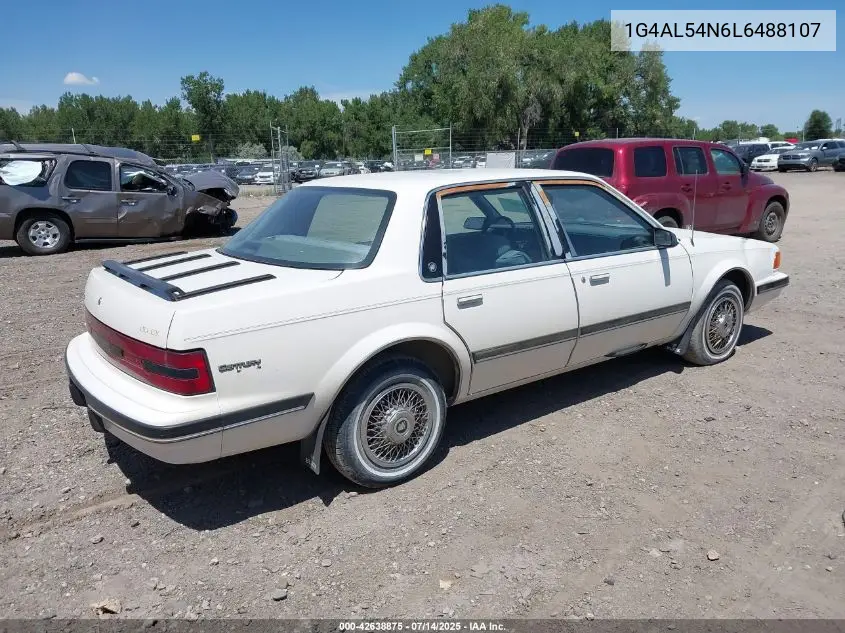 1990 Buick Century Limited VIN: 1G4AL54N6L6488107 Lot: 42638875