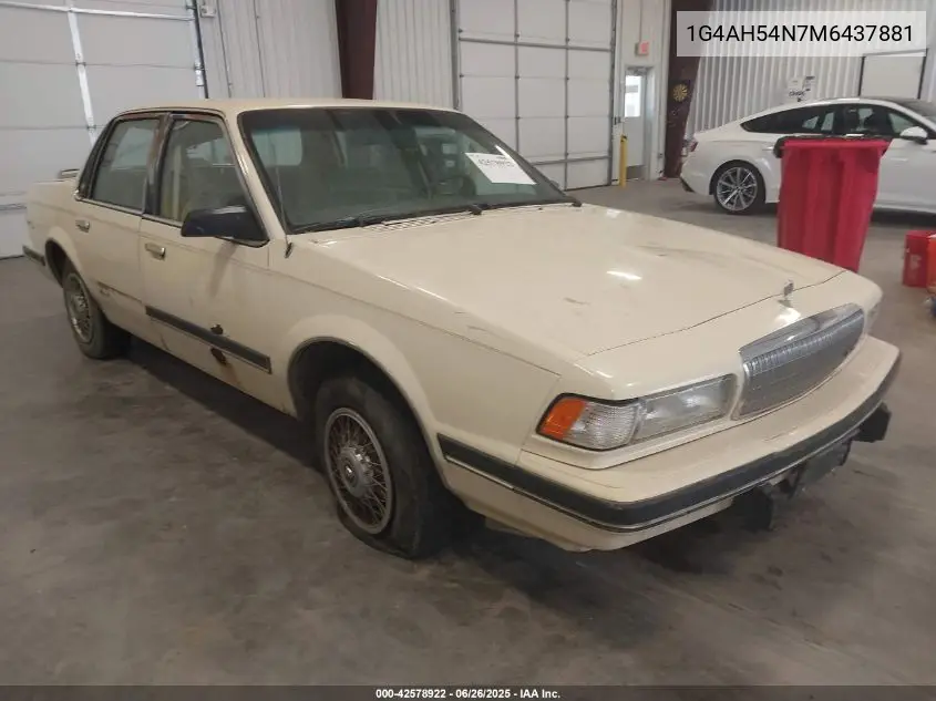 1991 Buick Century Custom VIN: 1G4AH54N7M6437881 Lot: 42578922