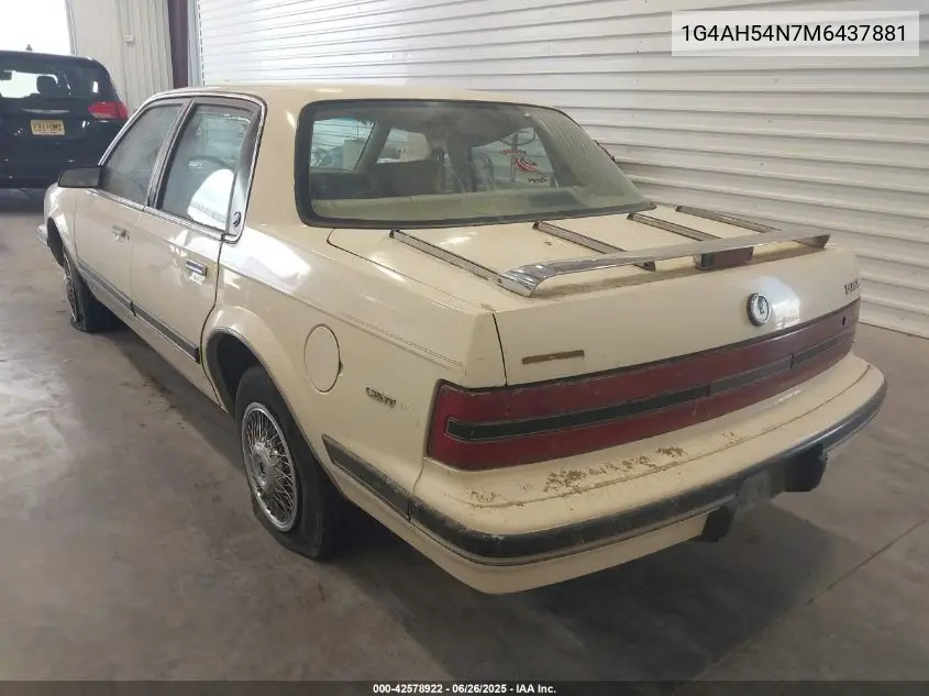 1991 Buick Century Custom VIN: 1G4AH54N7M6437881 Lot: 42578922