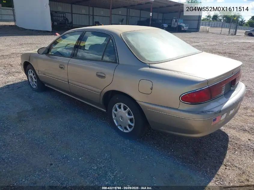 1999 Buick Century Custom VIN: 2G4WS52M0X1611514 Lot: 42219766