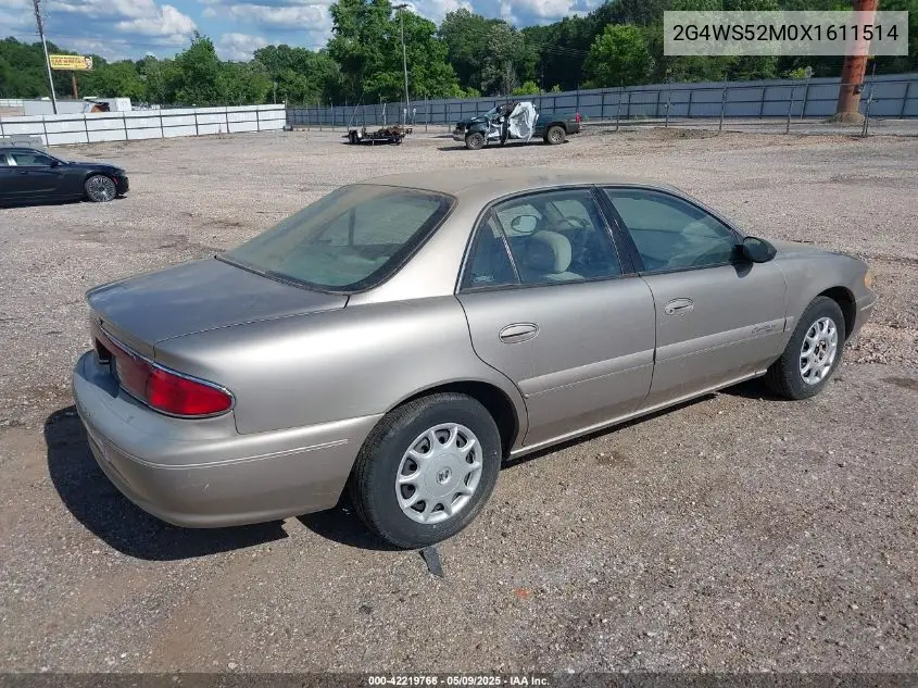 1999 Buick Century Custom VIN: 2G4WS52M0X1611514 Lot: 42219766