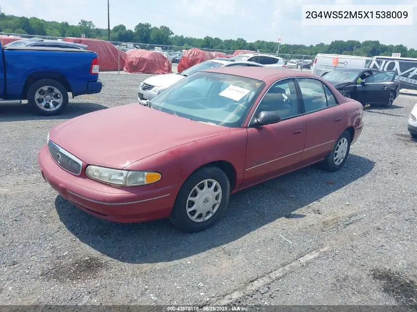 1999 Buick Century Custom VIN: 2G4WS52M5X1538009 Lot: 42578115