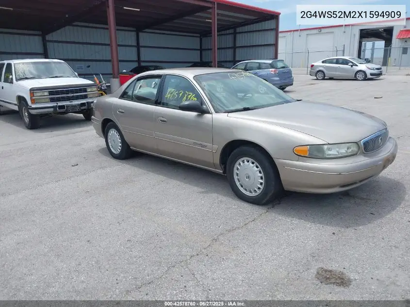 1999 Buick Century Custom VIN: 2G4WS52M2X1594909 Lot: 42578760