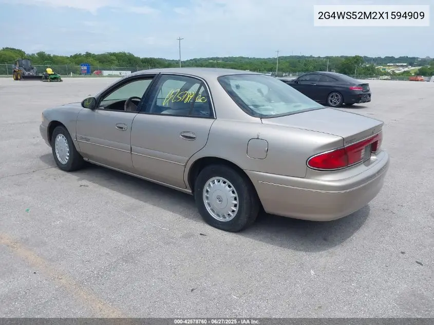 1999 Buick Century Custom VIN: 2G4WS52M2X1594909 Lot: 42578760