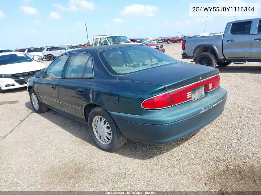 2000 Buick Century Limited VIN: 2G4WY55J0Y1116344 Lot: 42524594
