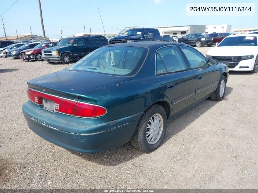 2000 Buick Century Limited VIN: 2G4WY55J0Y1116344 Lot: 42524594