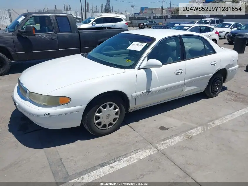 2000 Buick Century Custom VIN: 2G4WS52J9Y1281654 Lot: 42702315