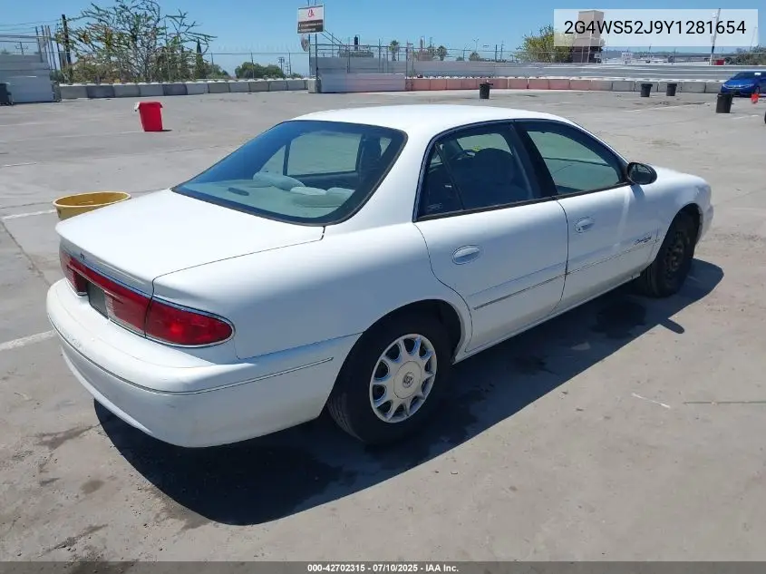 2000 Buick Century Custom VIN: 2G4WS52J9Y1281654 Lot: 42702315