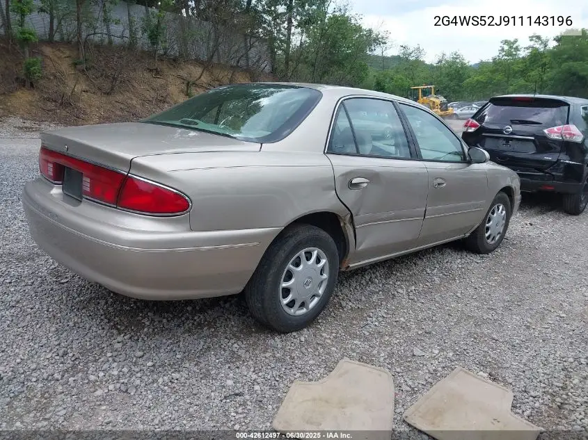 2001 Buick Century Custom VIN: 2G4WS52J911143196 Lot: 42612497