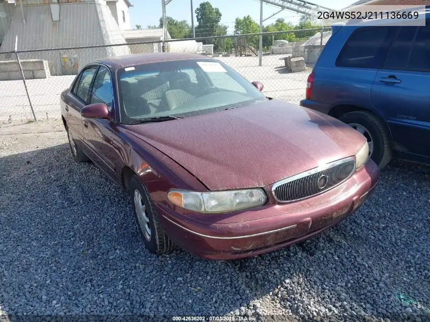 2001 Buick Century Custom VIN: 2G4WS52J211136669 Lot: 42636202