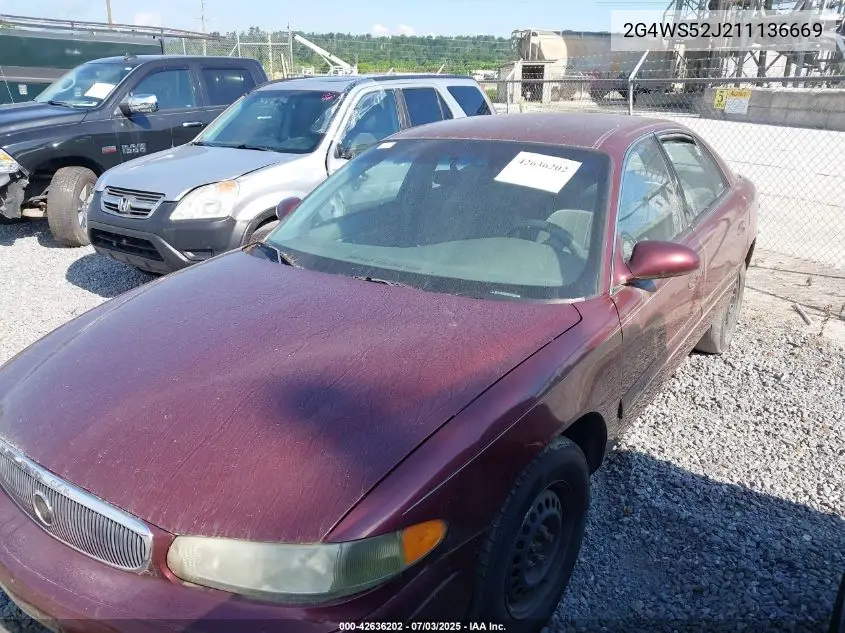 2001 Buick Century Custom VIN: 2G4WS52J211136669 Lot: 42636202