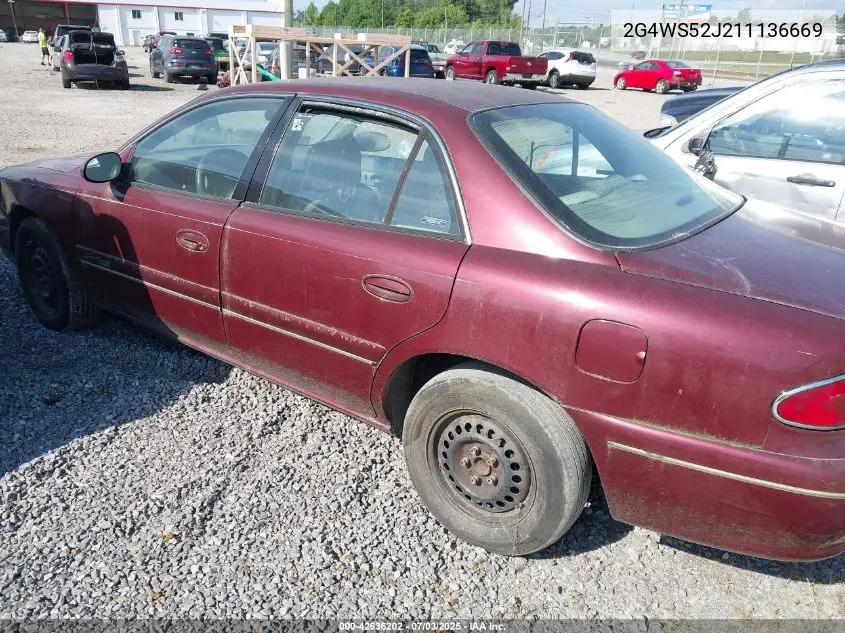 2001 Buick Century Custom VIN: 2G4WS52J211136669 Lot: 42636202