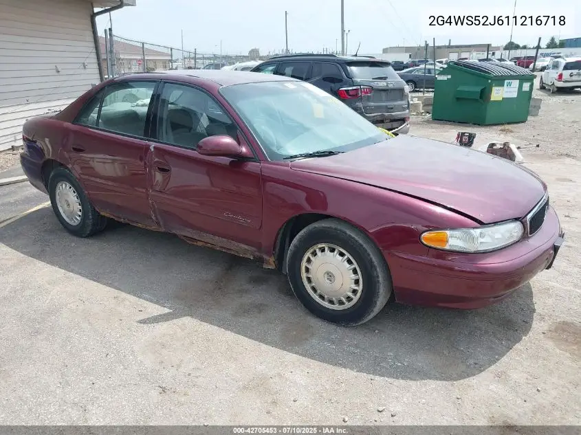 2001 Buick Century Custom VIN: 2G4WS52J611216718 Lot: 42705453