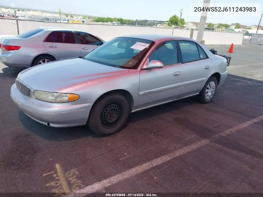 2001 Buick Century Custom VIN: 2G4WS52J611243983 Lot: 42705886