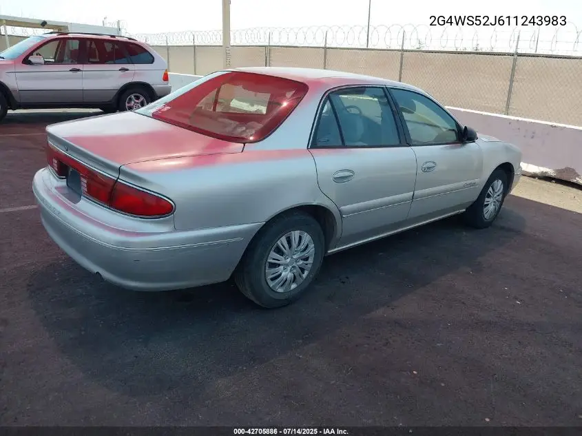 2001 Buick Century Custom VIN: 2G4WS52J611243983 Lot: 42705886