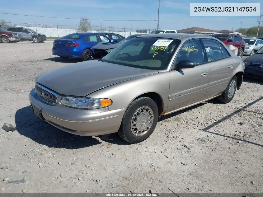 2002 Buick Century Custom VIN: 2G4WS52J521147554 Lot: 42243689