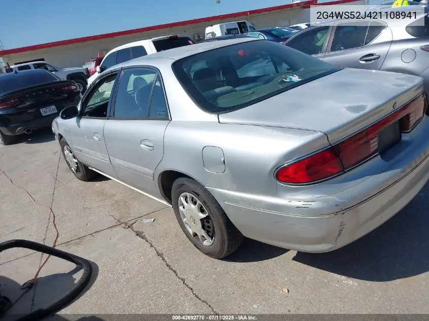 2002 Buick Century Custom VIN: 2G4WS52J421108941 Lot: 42692770