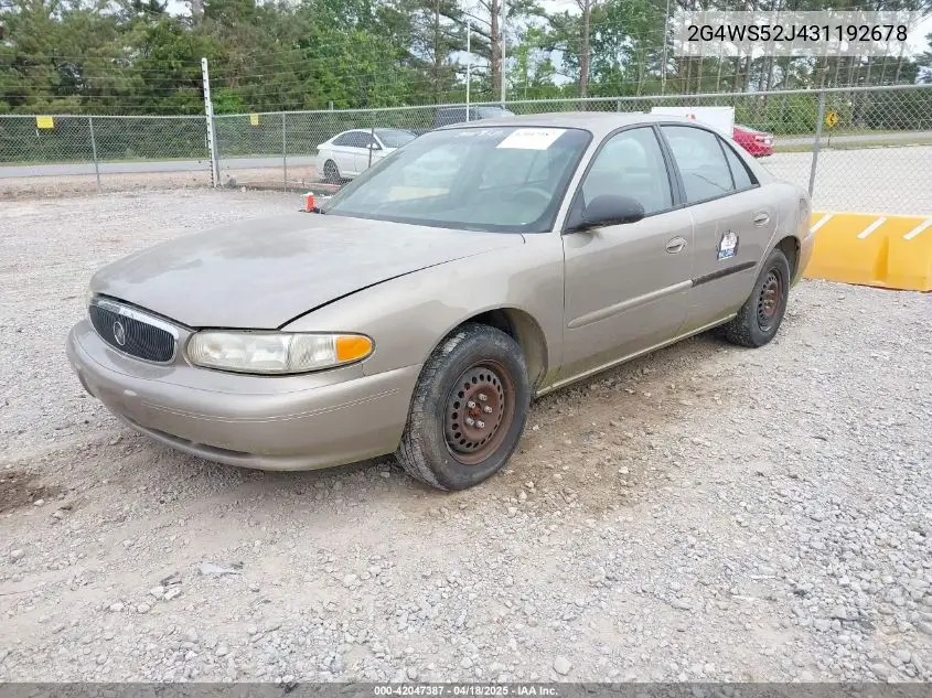 2003 Buick Century Custom VIN: 2G4WS52J431192678 Lot: 42047387