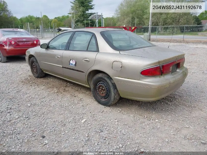 2003 Buick Century Custom VIN: 2G4WS52J431192678 Lot: 42047387