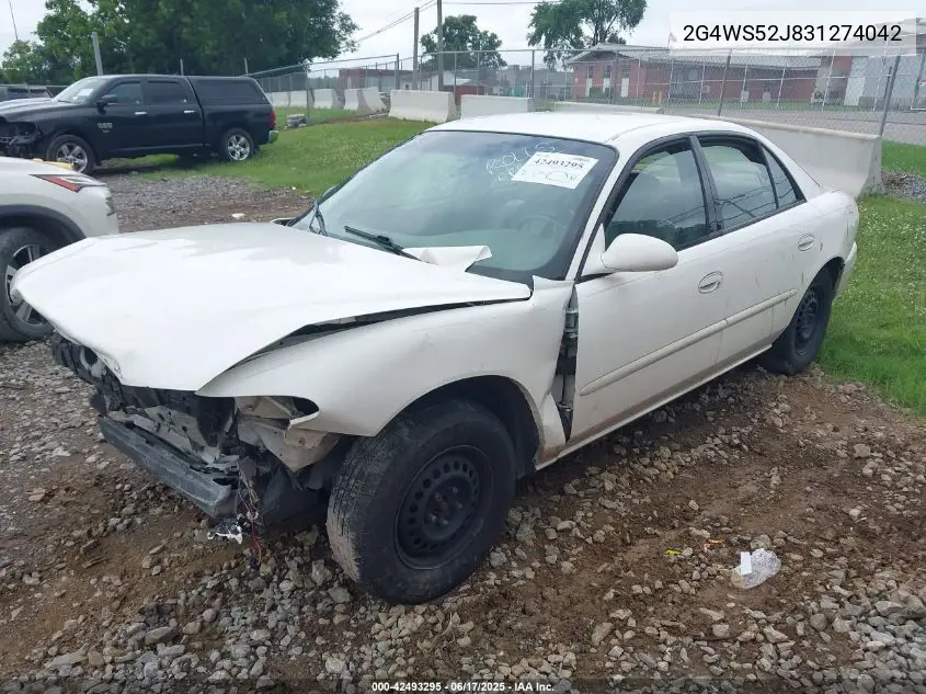 2003 Buick Century Custom VIN: 2G4WS52J831274042 Lot: 42493295