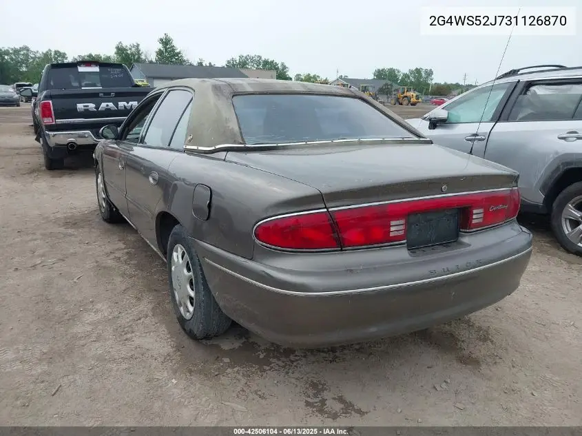 2003 Buick Century Custom VIN: 2G4WS52J731126870 Lot: 42506104