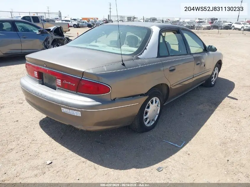 2003 Buick Century Custom VIN: 2G4WS52J831130233 Lot: 42510629