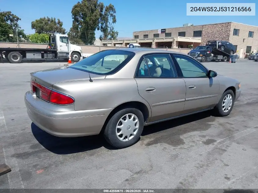 2003 Buick Century Custom VIN: 2G4WS52J531216566 Lot: 42558675