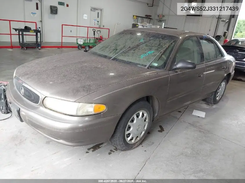2003 Buick Century Custom VIN: 2G4WS52J331217439 Lot: 42572939
