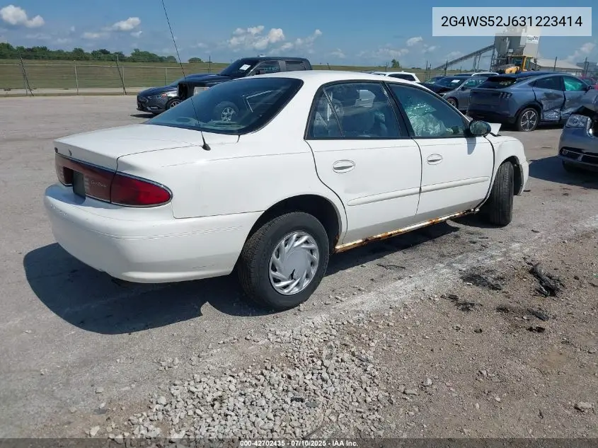 2003 Buick Century Custom VIN: 2G4WS52J631223414 Lot: 42702435