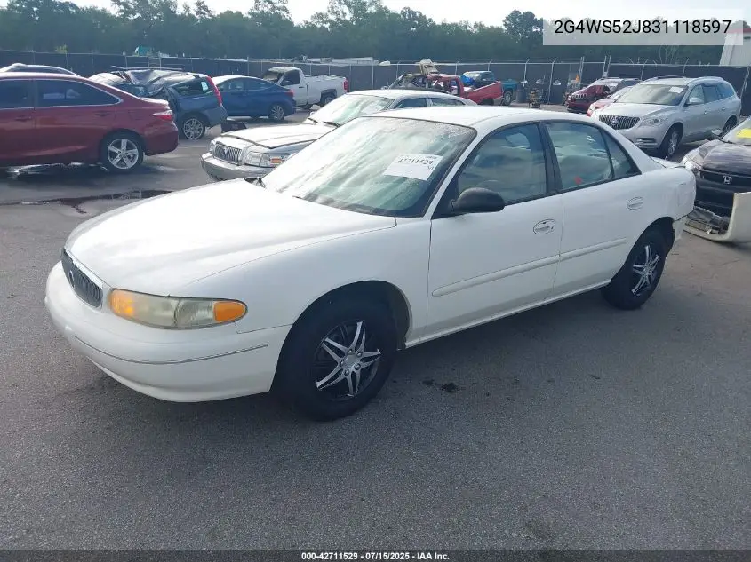 2003 Buick Century Custom VIN: 2G4WS52J831118597 Lot: 42711529