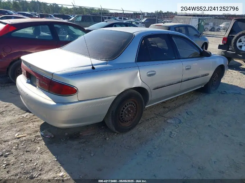 2004 Buick Century VIN: 2G4WS52J241252796 Lot: 42172460