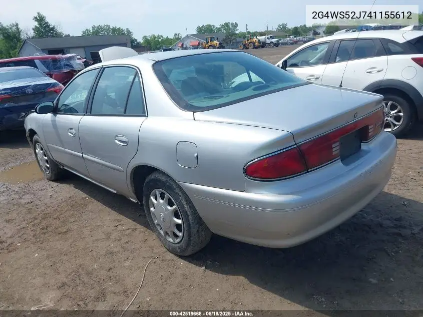 2004 Buick Century VIN: 2G4WS52J741155612 Lot: 42519668