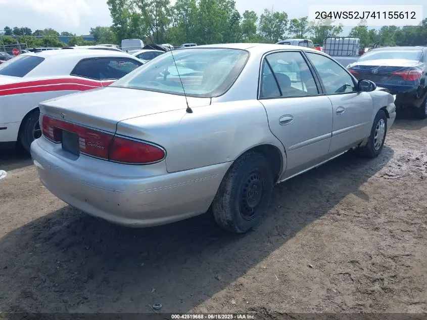 2004 Buick Century VIN: 2G4WS52J741155612 Lot: 42519668