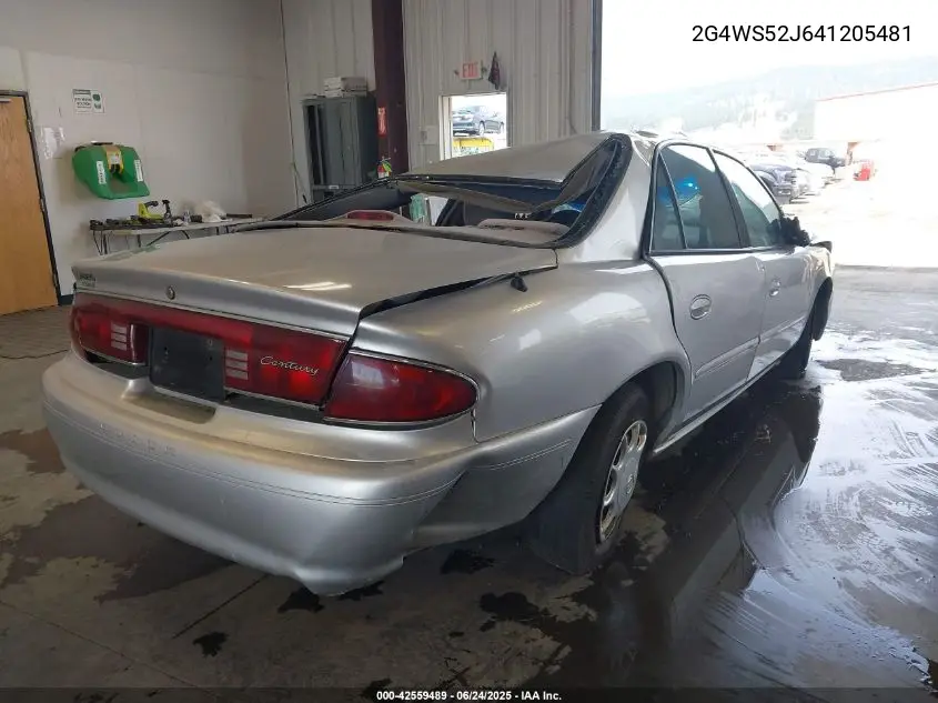 2004 Buick Century VIN: 2G4WS52J641205481 Lot: 42559489
