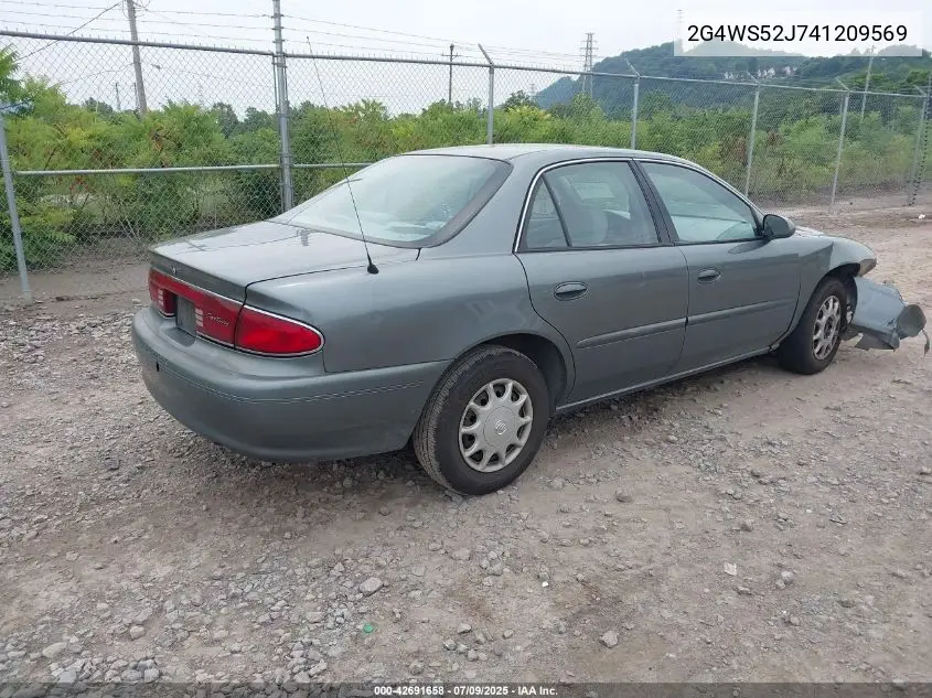 2004 Buick Century VIN: 2G4WS52J741209569 Lot: 42691658