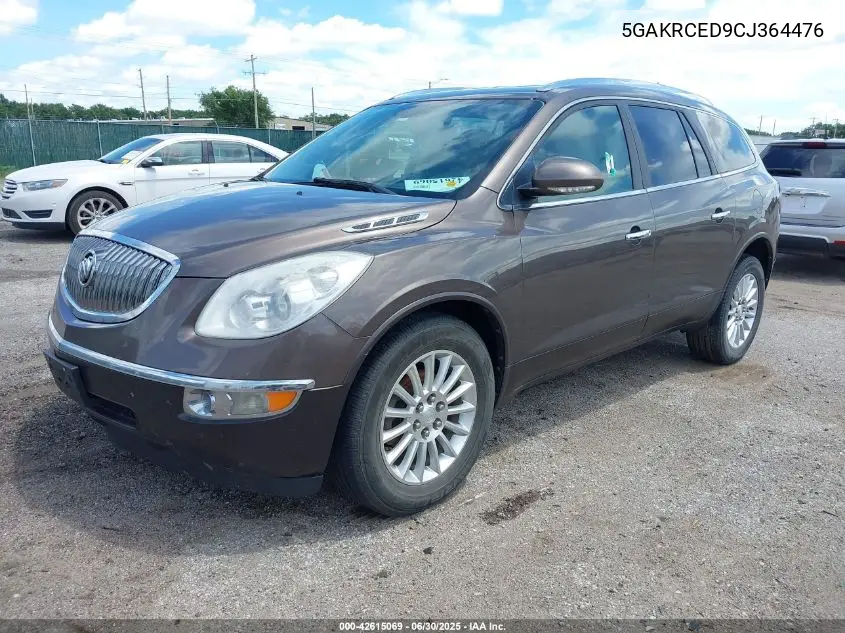 2012 Buick Enclave Leather VIN: 5GAKRCED9CJ364476 Lot: 42615069