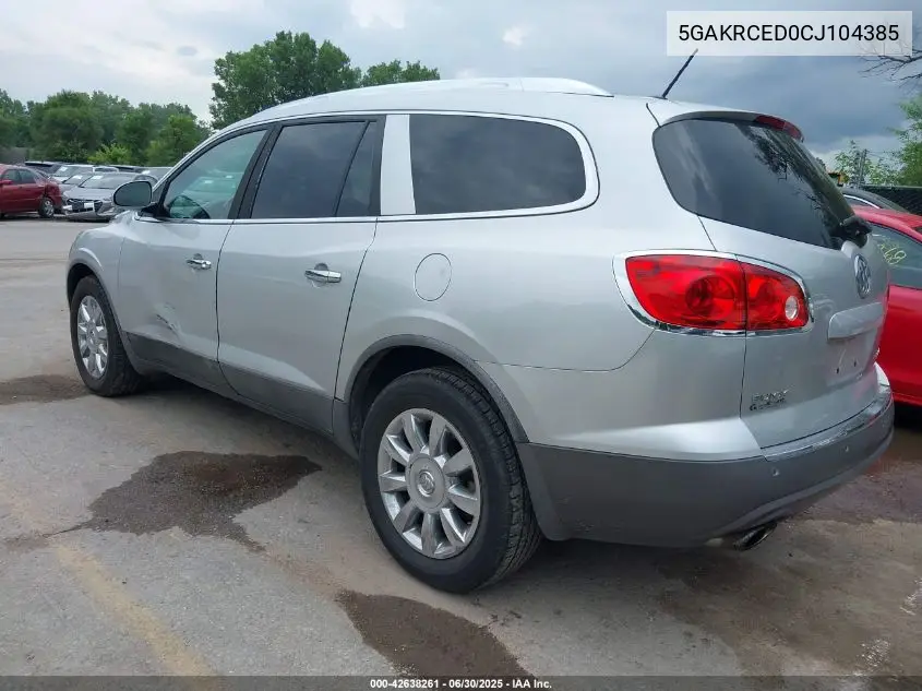 2012 Buick Enclave Leather VIN: 5GAKRCED0CJ104385 Lot: 42638261