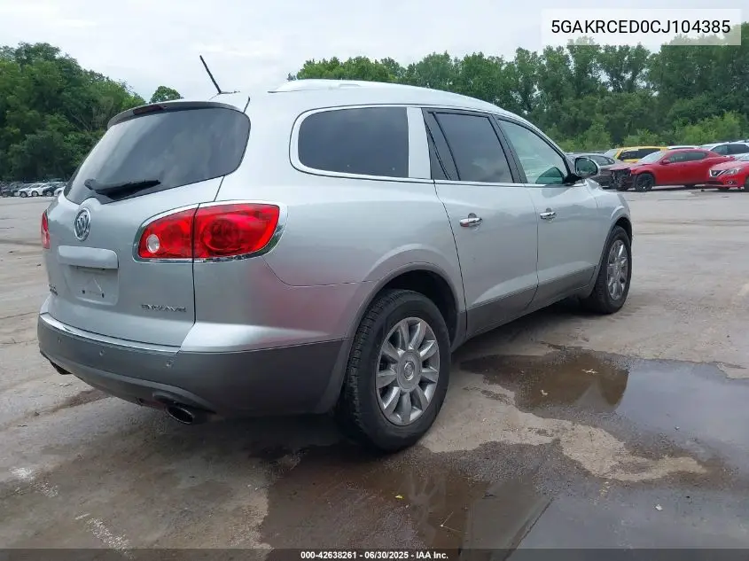 2012 Buick Enclave Leather VIN: 5GAKRCED0CJ104385 Lot: 42638261