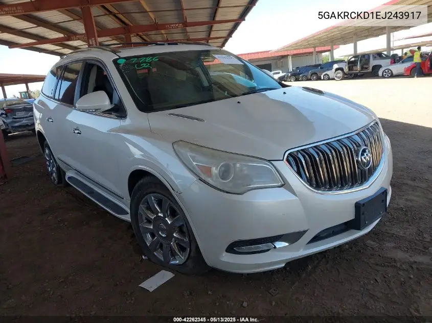 2014 Buick Enclave Premium VIN: 5GAKRCKD1EJ243917 Lot: 42262345
