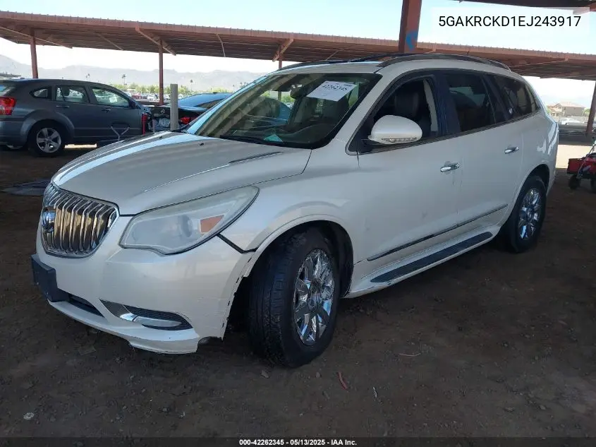 2014 Buick Enclave Premium VIN: 5GAKRCKD1EJ243917 Lot: 42262345