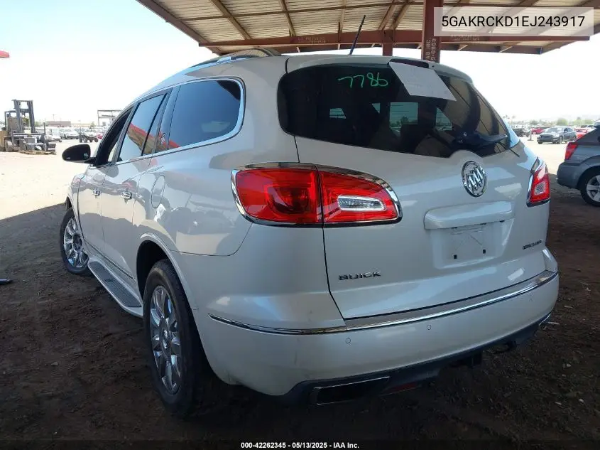 2014 Buick Enclave Premium VIN: 5GAKRCKD1EJ243917 Lot: 42262345