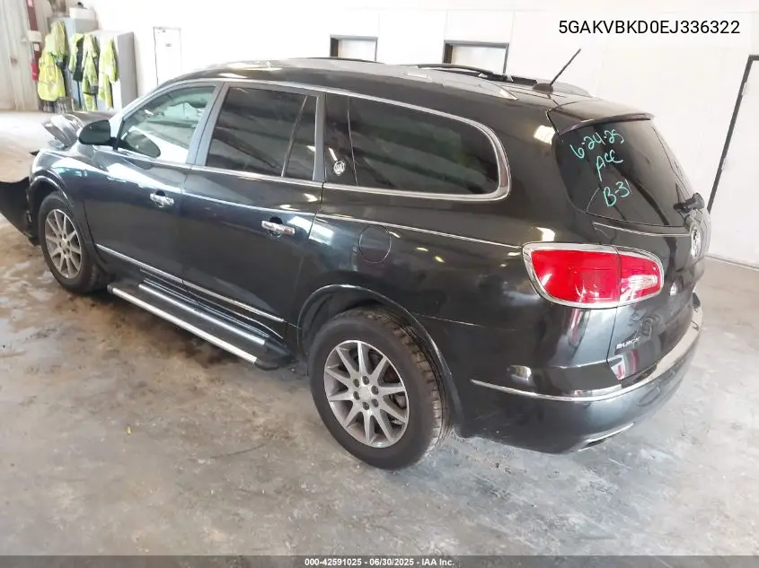 2014 Buick Enclave VIN: 5GAKVBKD0EJ336322 Lot: 42591025