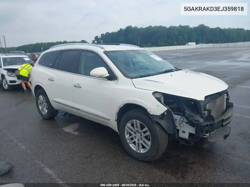 2014 Buick Enclave Convenience VIN: 5GAKRAKD3EJ359818 Lot: 42612409